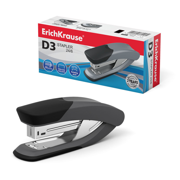 Степлер №24/6 30л D3 серый