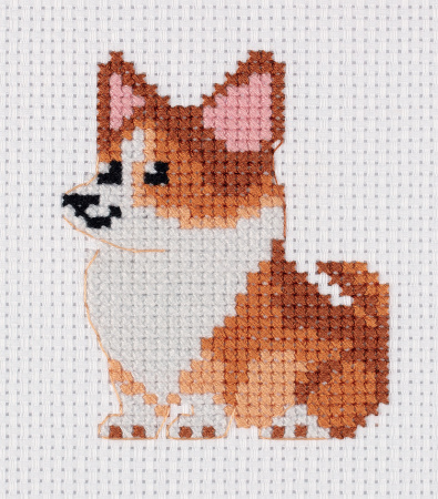 Набор для вышивания Кларт "Корги"  9,5*11см