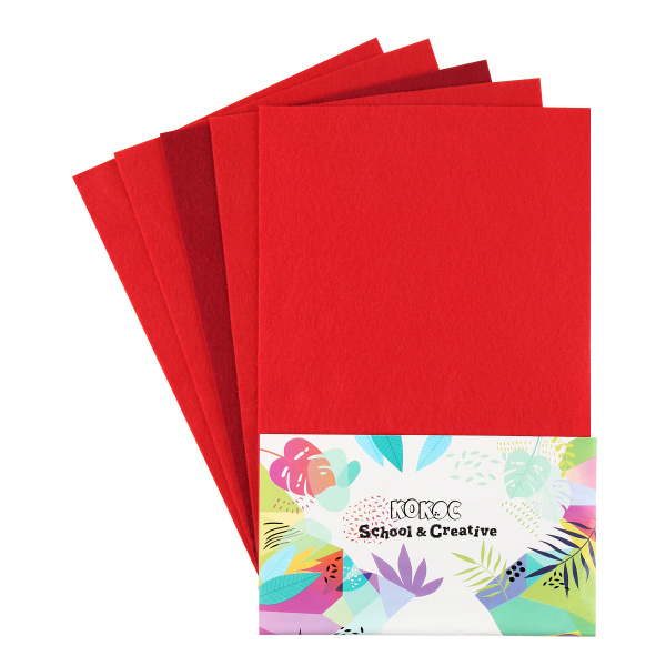 Фетр  5л (5цв)  Оттенки красного 1мм