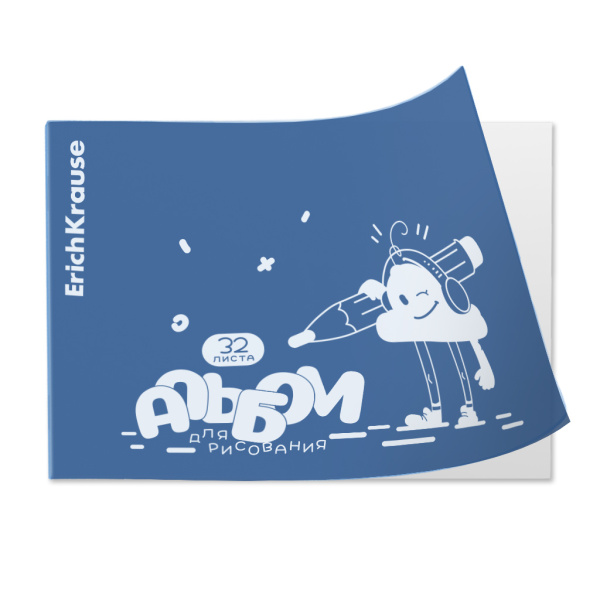 Альбом 32л Cloudy Art Ice Metallic синий, пластик.обл.