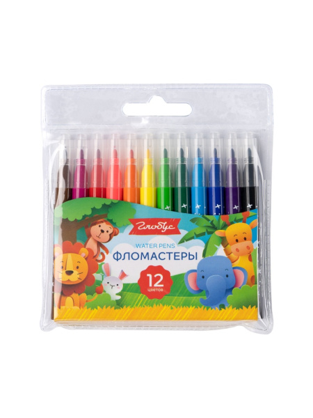 Фломастеры 12цв смываемые, мини