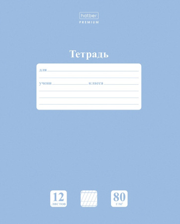 Тетрадь 12л косая линия Newtone Pastel Голубая дымка, част. накл