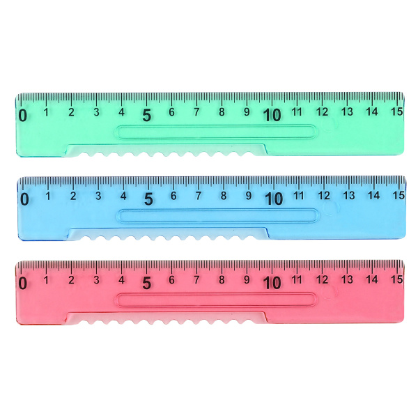 Линейка пластик 15см волнистый край