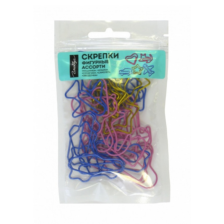 Скрепки канц. 28-45мм 25шт фигурные