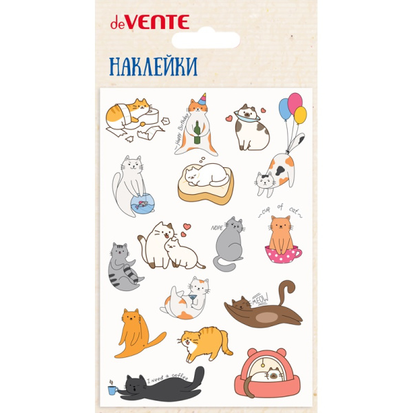 Наклейки А5 Cat`s activities, объёмные многоразовые