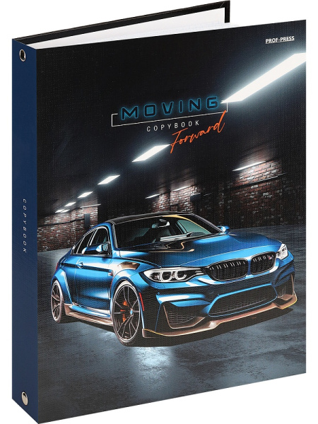 Тетрадь блок/кольцах  80л Синий автомобиль-8