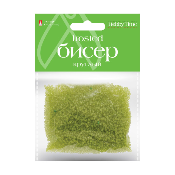 Бисер салатовый 2мм 60гр круглый    АКЦИЯ
