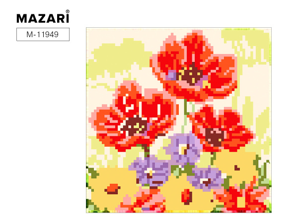 Алмазная мозаика 20*20см Цветы