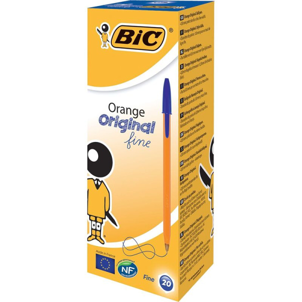 Ручка шарик. Bic Orange Stick синяя, масл. основа, 0,8мм