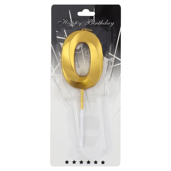 Свеча д/торта цифра Золото "0"  7см