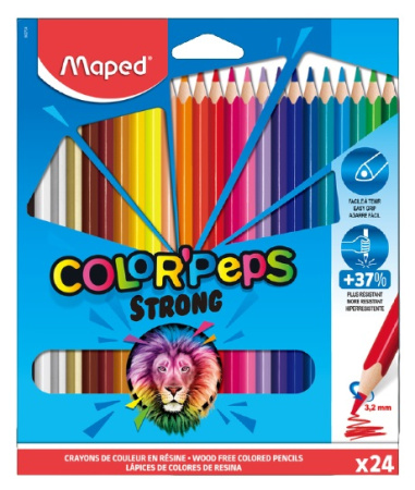 Карандаши .пластиковые 24цв. Color`peps Strong трехгр.