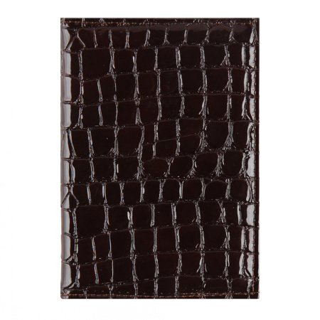 Обложка/паспорта "Croco" коричневая иск. кожа, лак, тиснение