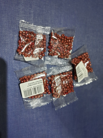 Бисер коричневый 4мм 8гр круглый