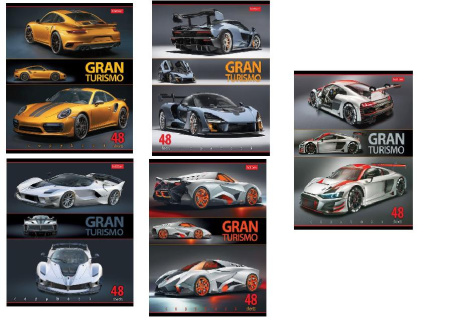 Тетрадь 48л Sport Cars, скругл. углы, 5 дизайнов
