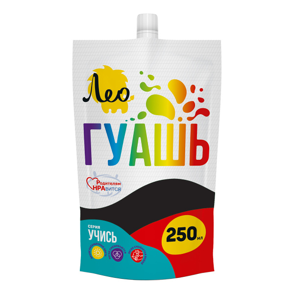 Гуашь 250мл Чёрная, дой-пак