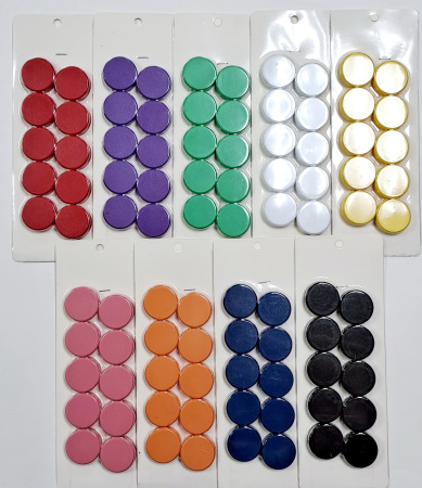 Магниты д/доски круглые d20мм 10шт/уп ассорти