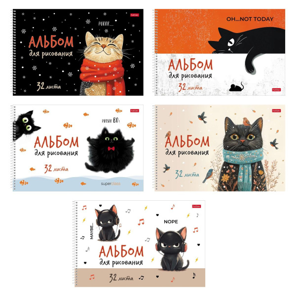 Альбом/гребень 32л Котэ, перфорация, тиснение