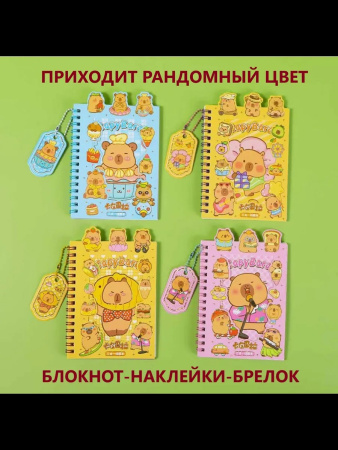 Блокнот/гребень 11*16,3см 27л Капибара + наклейки