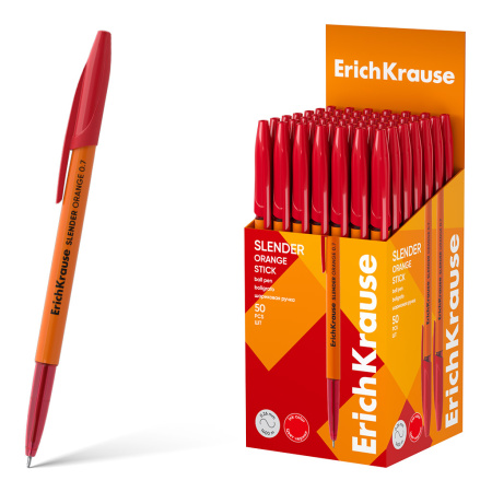 Ручка шарик. EK Slender Stick Orange, красная 0,7мм