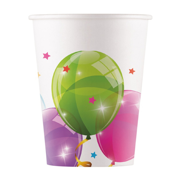 Стаканы бумажные Шарики сверкающие 8шт 200мл