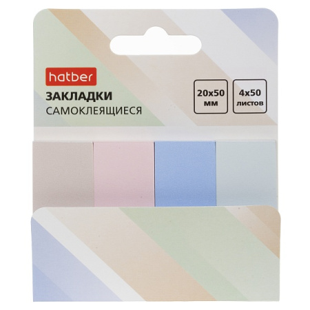 Стикер-закладка 20х50мм Пастель микс 4*50л