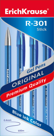 Ручка гель R-301 ЕК Original Gel синяя 0,5мм