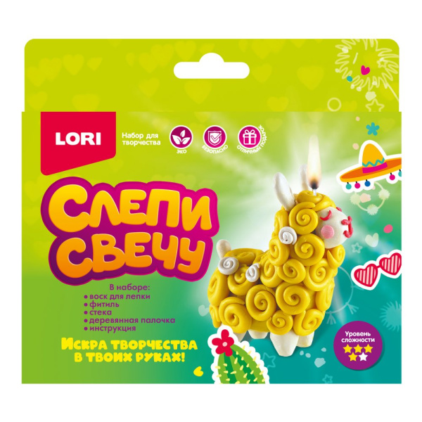 Набор д/творчества Лепим свечи "Лама"