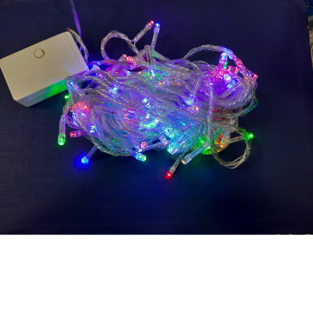 яЭл.Гирлянда 200 LED Мульти  прозр.провод реж 9