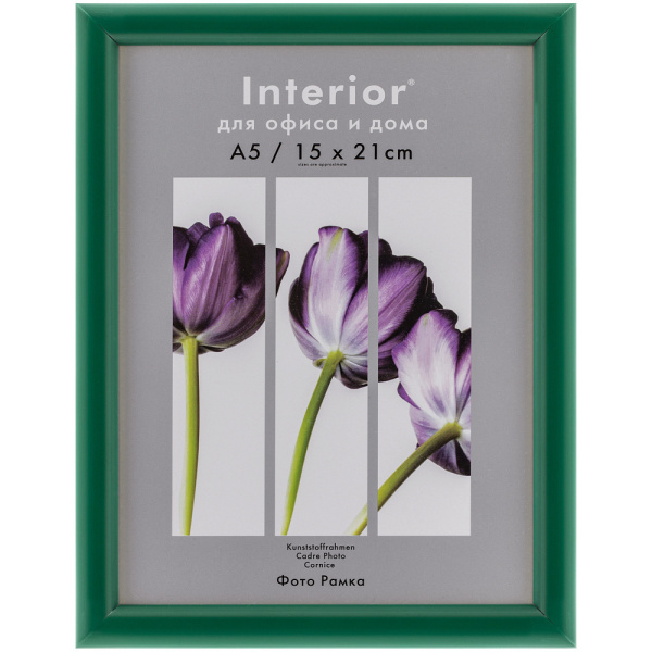 Ф/рамка пластик 15х21 Зеленый, стекло