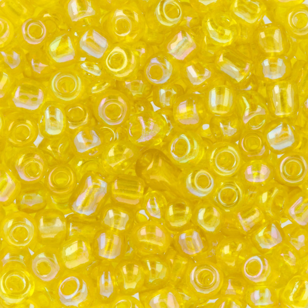 Бисер желтый 3мм 10гр прозрачный с бензиновым покр. (0161-0180А)