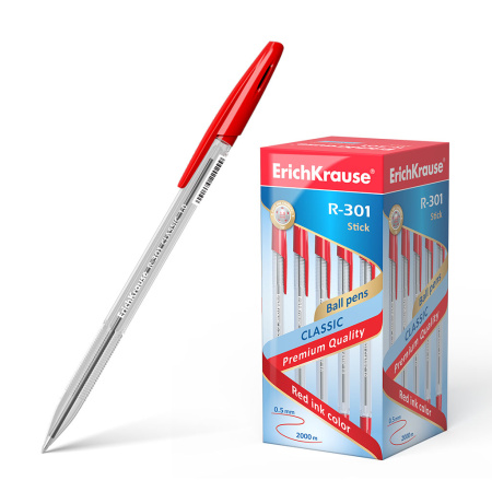 Ручка шарик. EK R-301 Classic Stick 1,0мм, красная