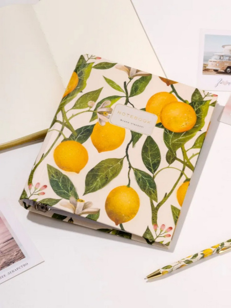 Тетрадь блок/кольцах  80л Flora. Lemons