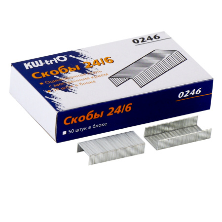 Скобы № 24/6 оцинкованные, заточенные^