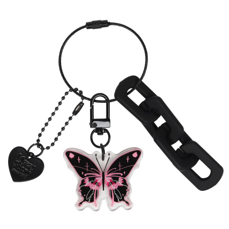 Брелок пластик Бабочка чёрный АКЦИЯ