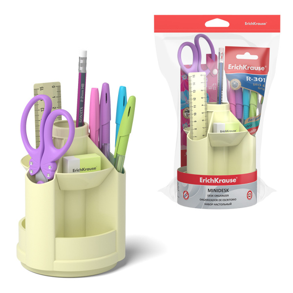 Наст. набор  8предм. Mini Desk Pastel желтый вращАКЦИЯ