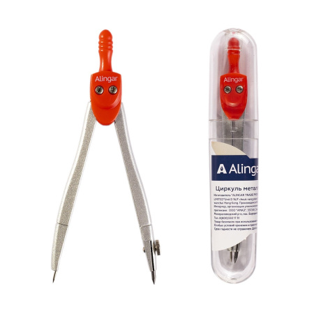 Черт. прибор  циркуль  Градусник 115мм красный