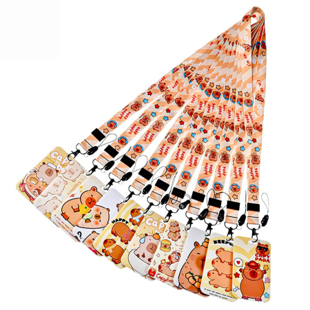 Бейдж 110*70мм Капибара вертикальный на шнурке