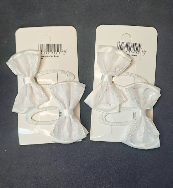 Зажимы д/волос Бант белый