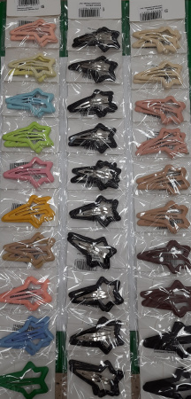 Зажимы д/волос (хлопушки) Звезда, 2шт