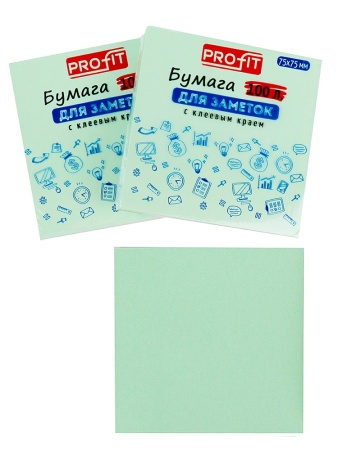 Стикер 75х75мм зелёный 100л