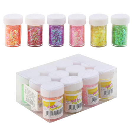 Блестки Ассорти, 12шт, 6цв