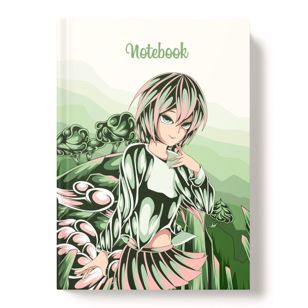 Кн.записная А5 7Бц  96л Аниме девушка,  мат лам