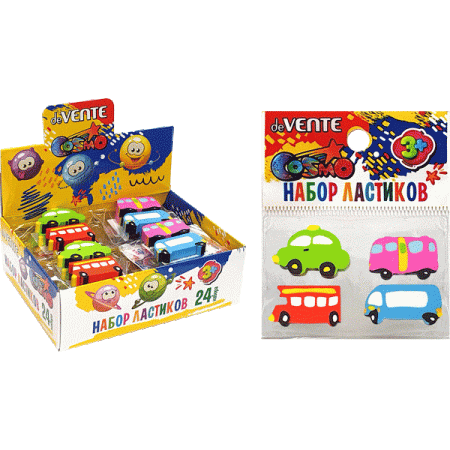 Ластик Cars набор 2шт, синтетический каучук