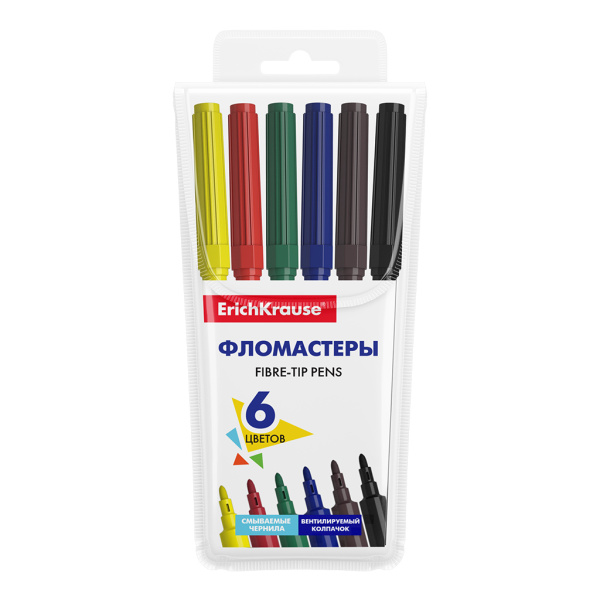 Фломастеры Basic 06цв. смываемые