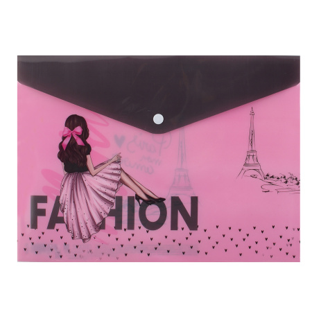 Папка-конверт кнопка А4 Paris Fashion, 0,15мм