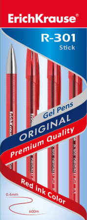Ручка гель R-301 ЕК Original Gel красная 0,5мм