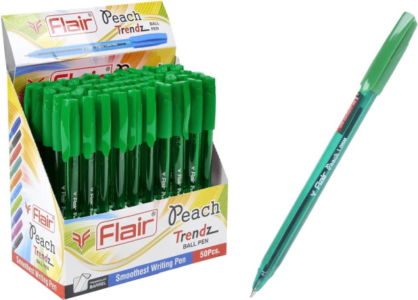 Ручка шарик. Flair Peach Trendz 1,0мм зеленая, трехгр.корп