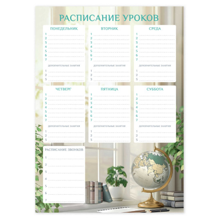 Расписание уроков А3 Глобус