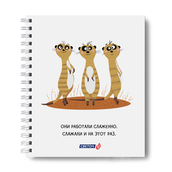 Тетрадь гребень  48л Сурикаты, пластик.обл.