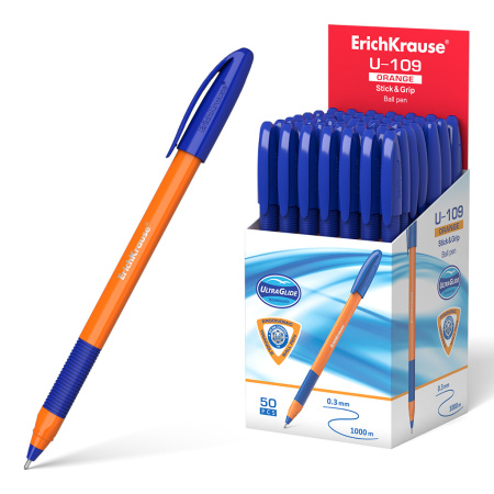 Ручка шарик. EK U-109 Orange Grip синяя, 1,0мм